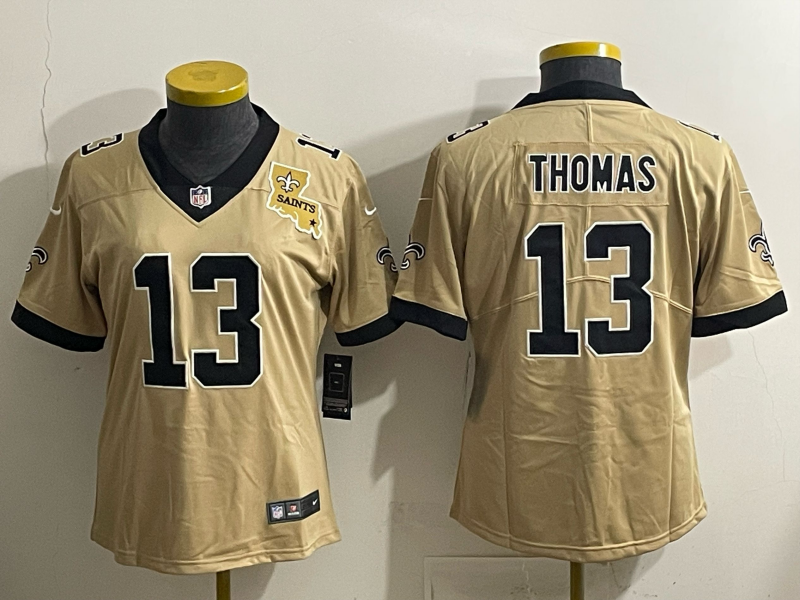 Youth 2025 New Orleans Saints #13 Thomas golden Limited NFL Jersey style 04->youth nfl jersey->Youth Jersey